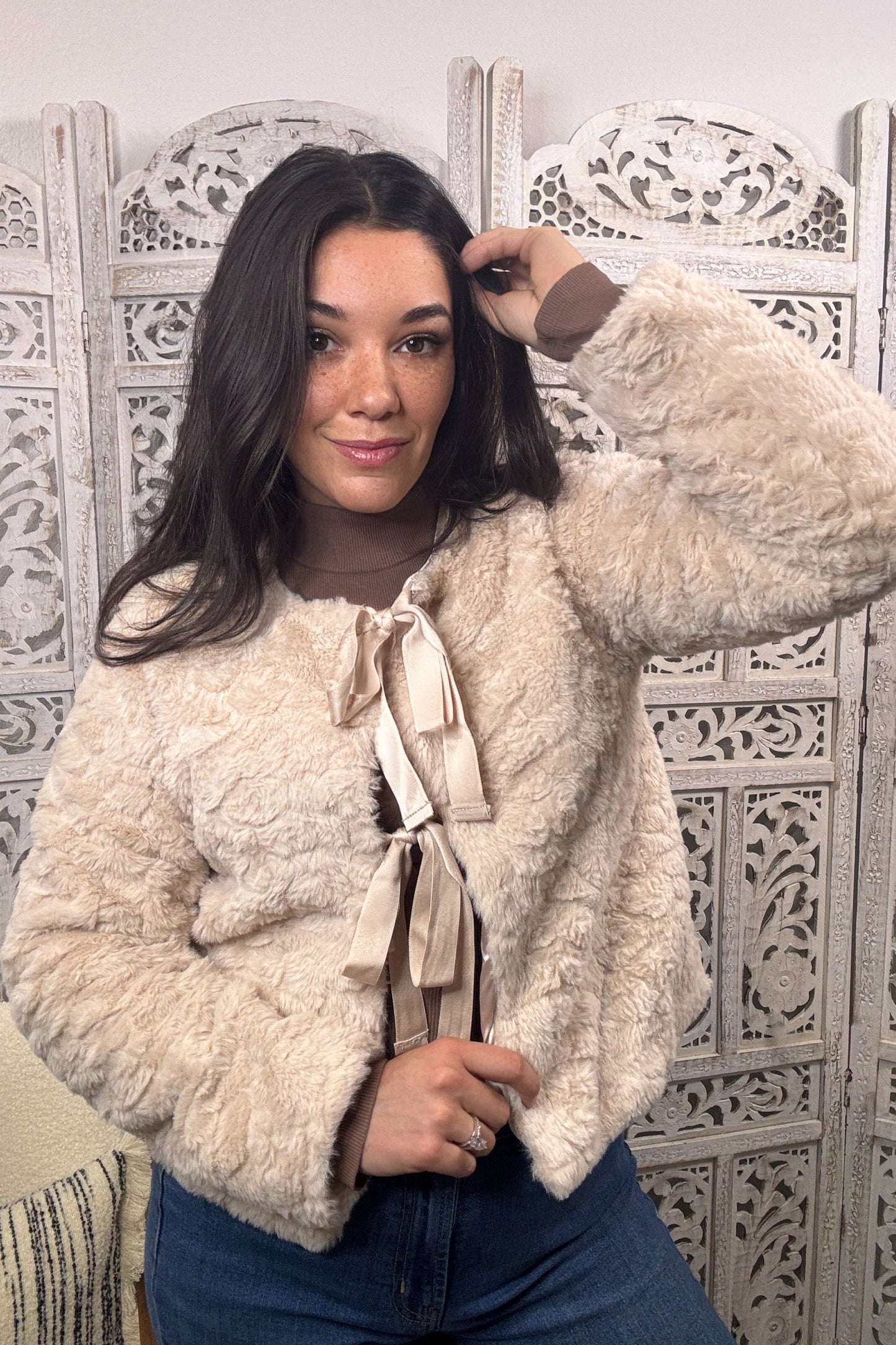 “Velvet Snowfall” Jacket (Champagne)