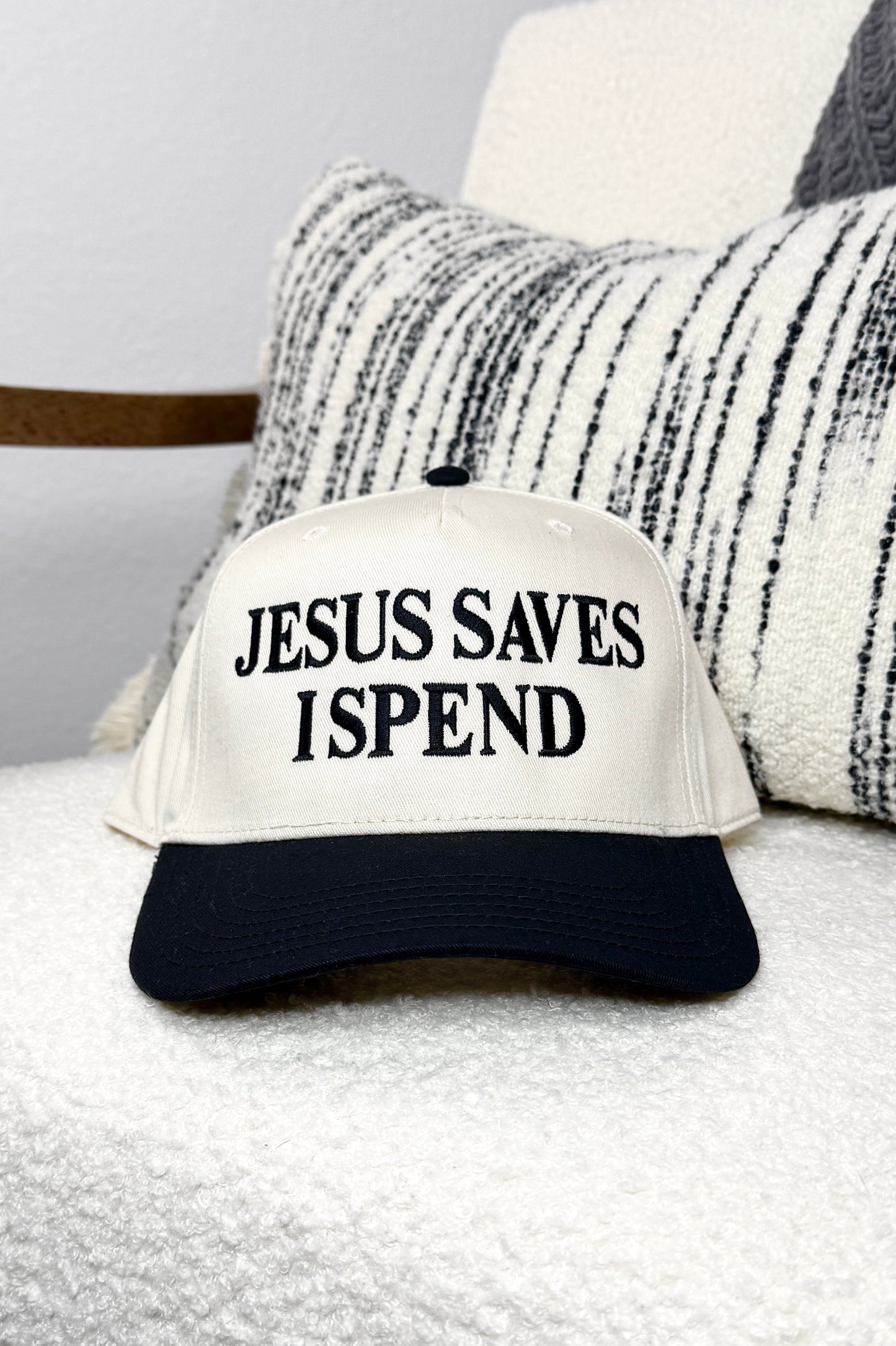 "Jesus Saves I Spend" Hat (Black)