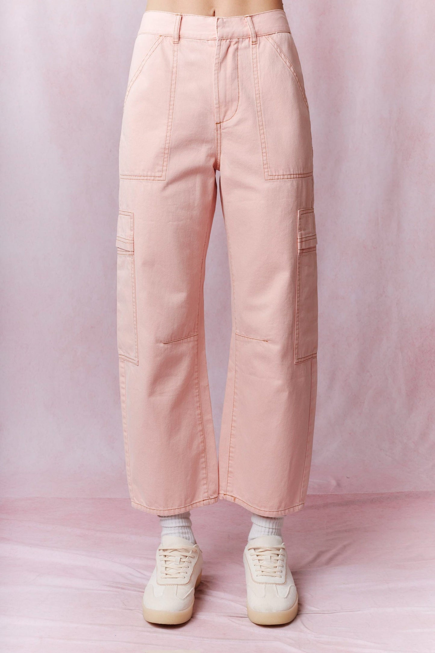 "Daydream" Barrel Pants (Coral Pink)