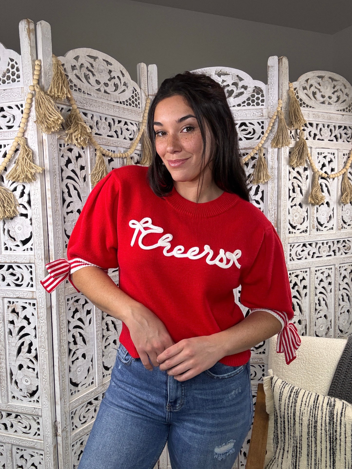 "Cheers" Sweater (Red)