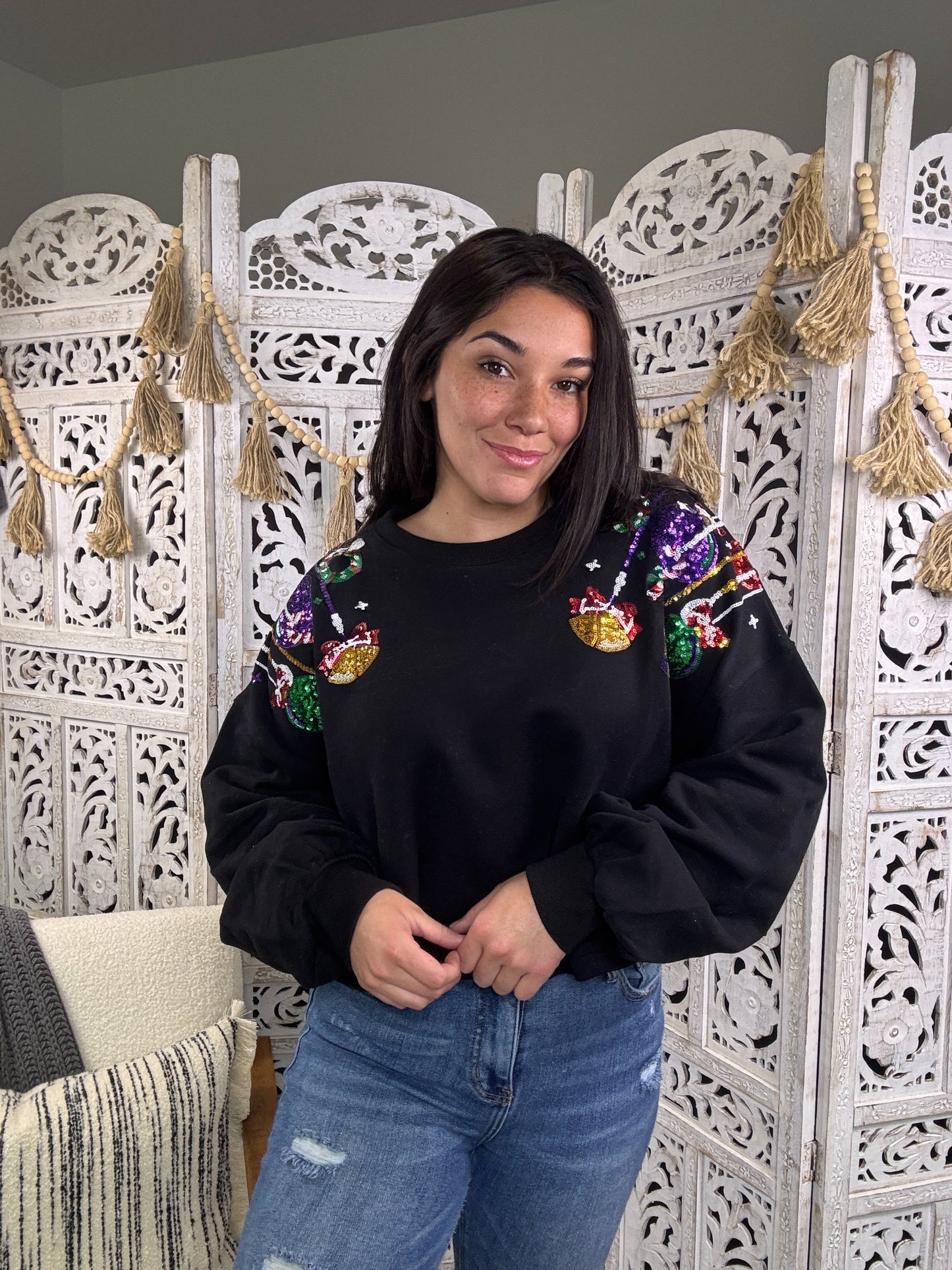 "Decorate the Tree" Sweater (Black)