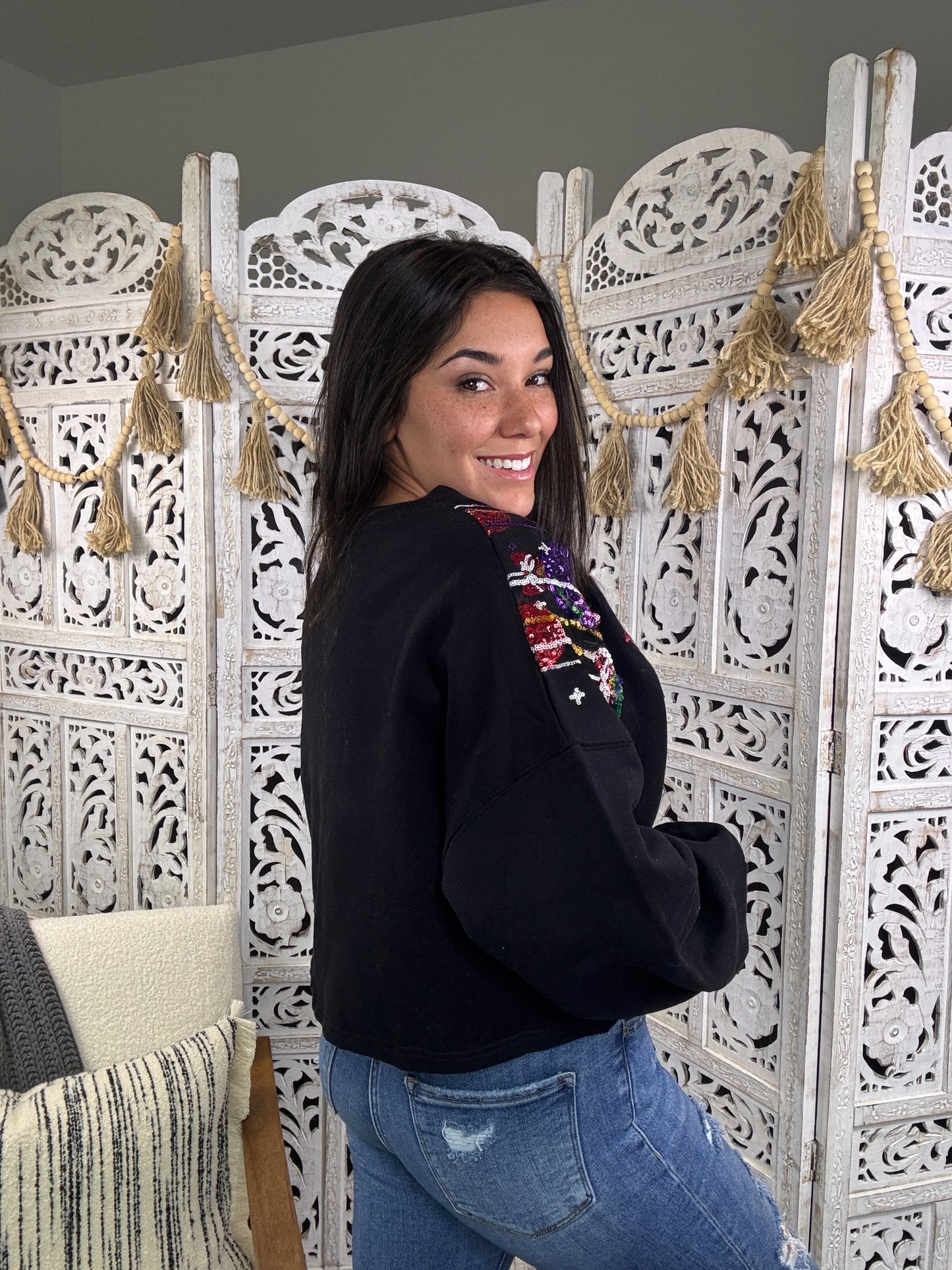 "Decorate the Tree" Sweater (Black)