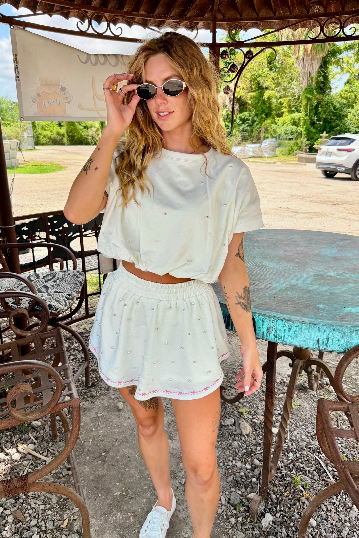“Pearly Eyed" Skort (Off White)