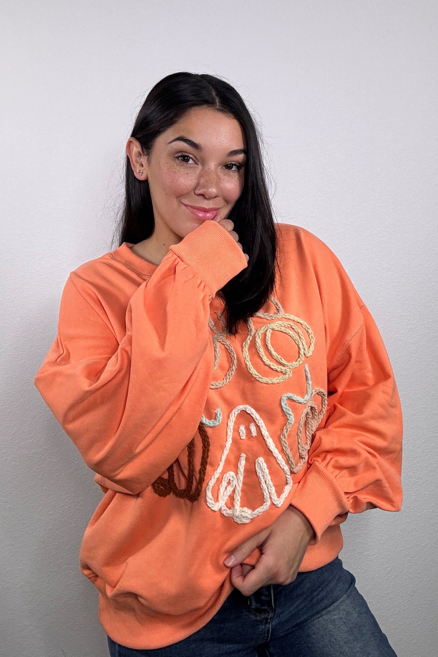"Ghost Stitching" Sweatshirt (Orange)