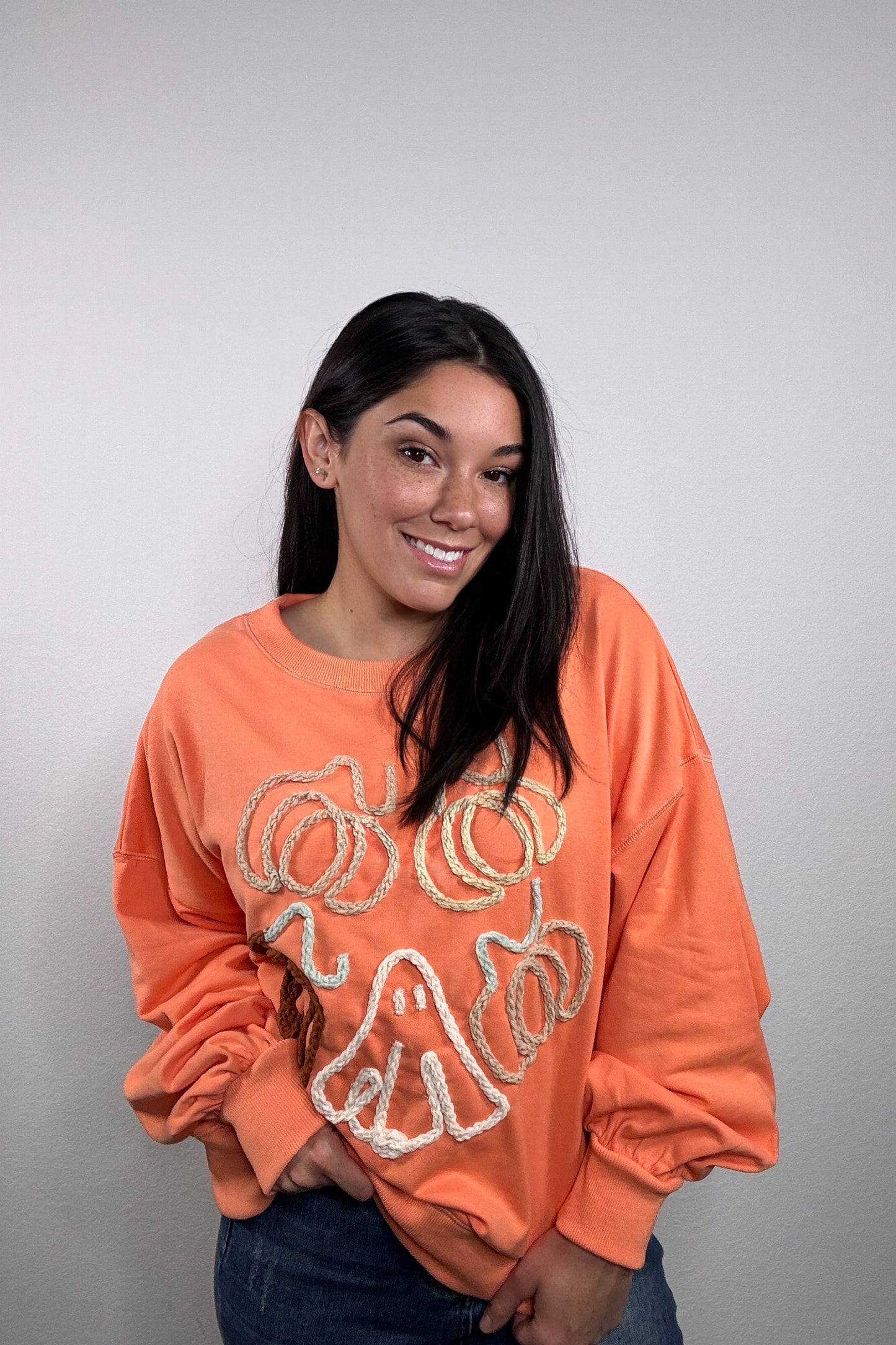 "Ghost Stitching" Sweatshirt (Orange)