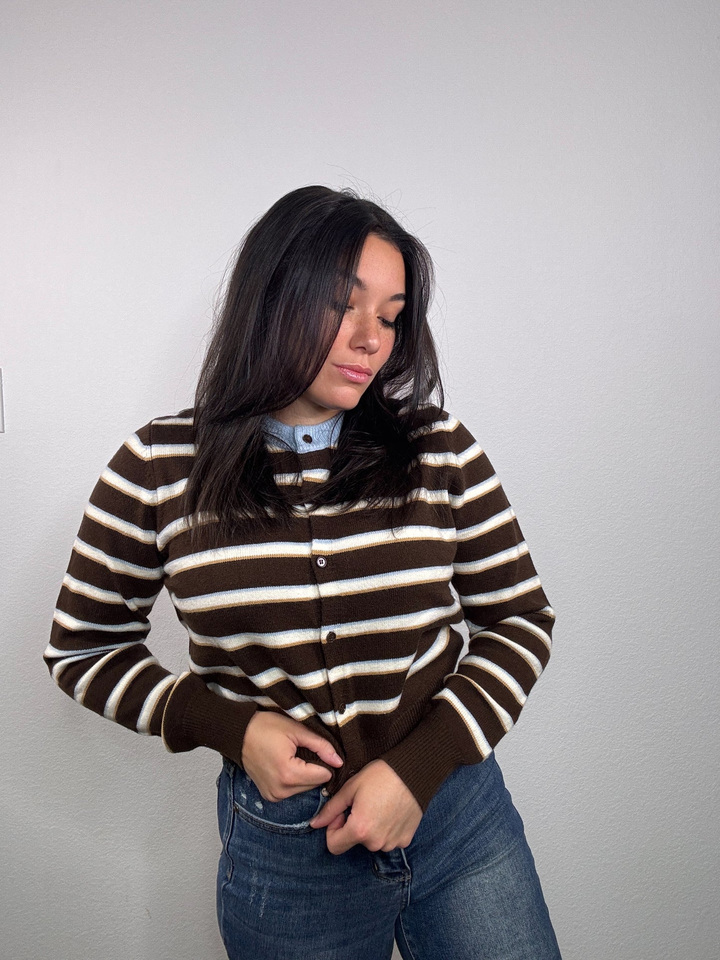 "Complimentary Stripes" Sweater (Brown/Blue)