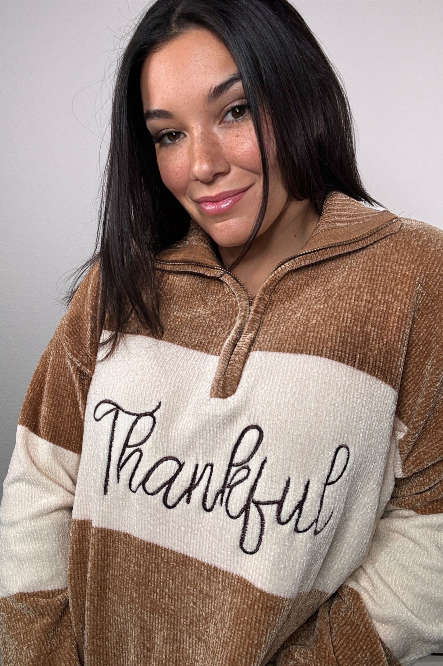 "Thankful" Sweater (Mocha)