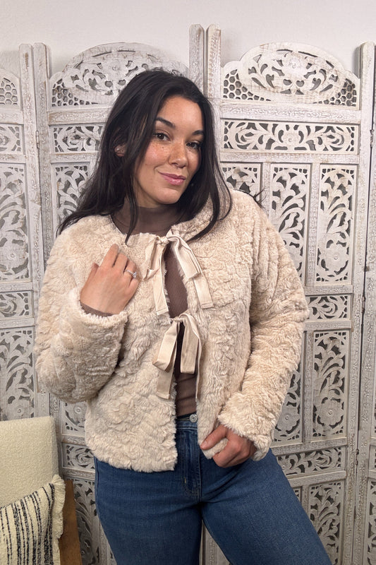 “Velvet Snowfall” Jacket (Champagne)