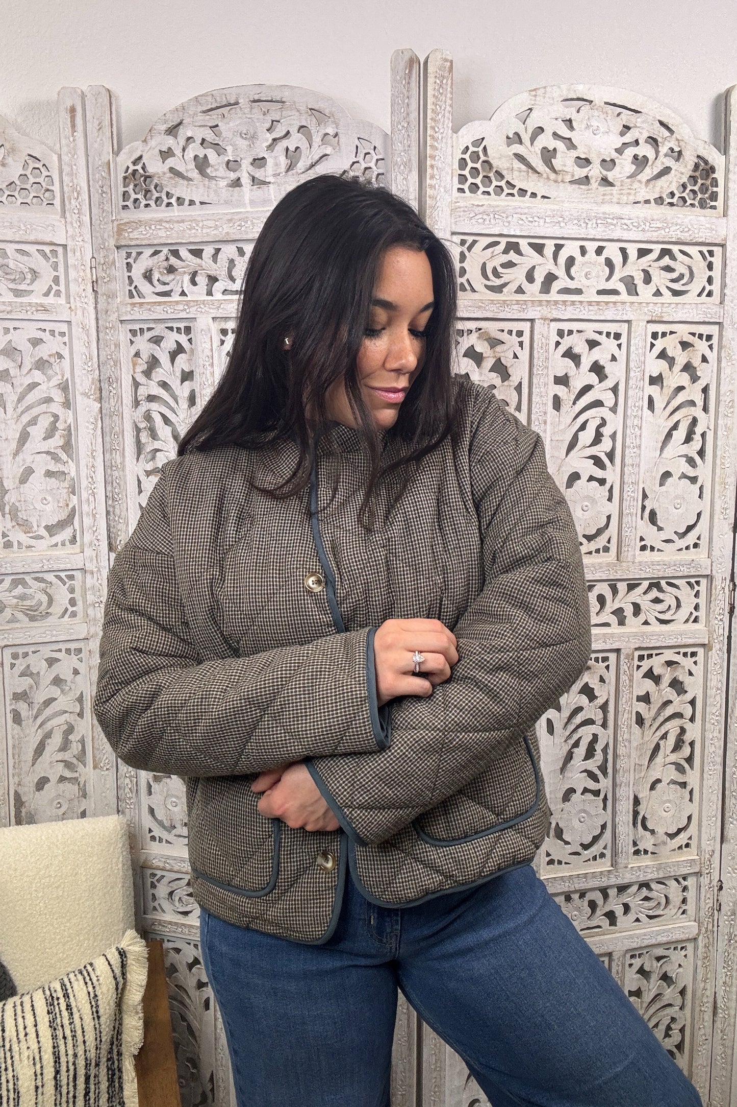 “Quilted Cottage” Jacket (Olive)