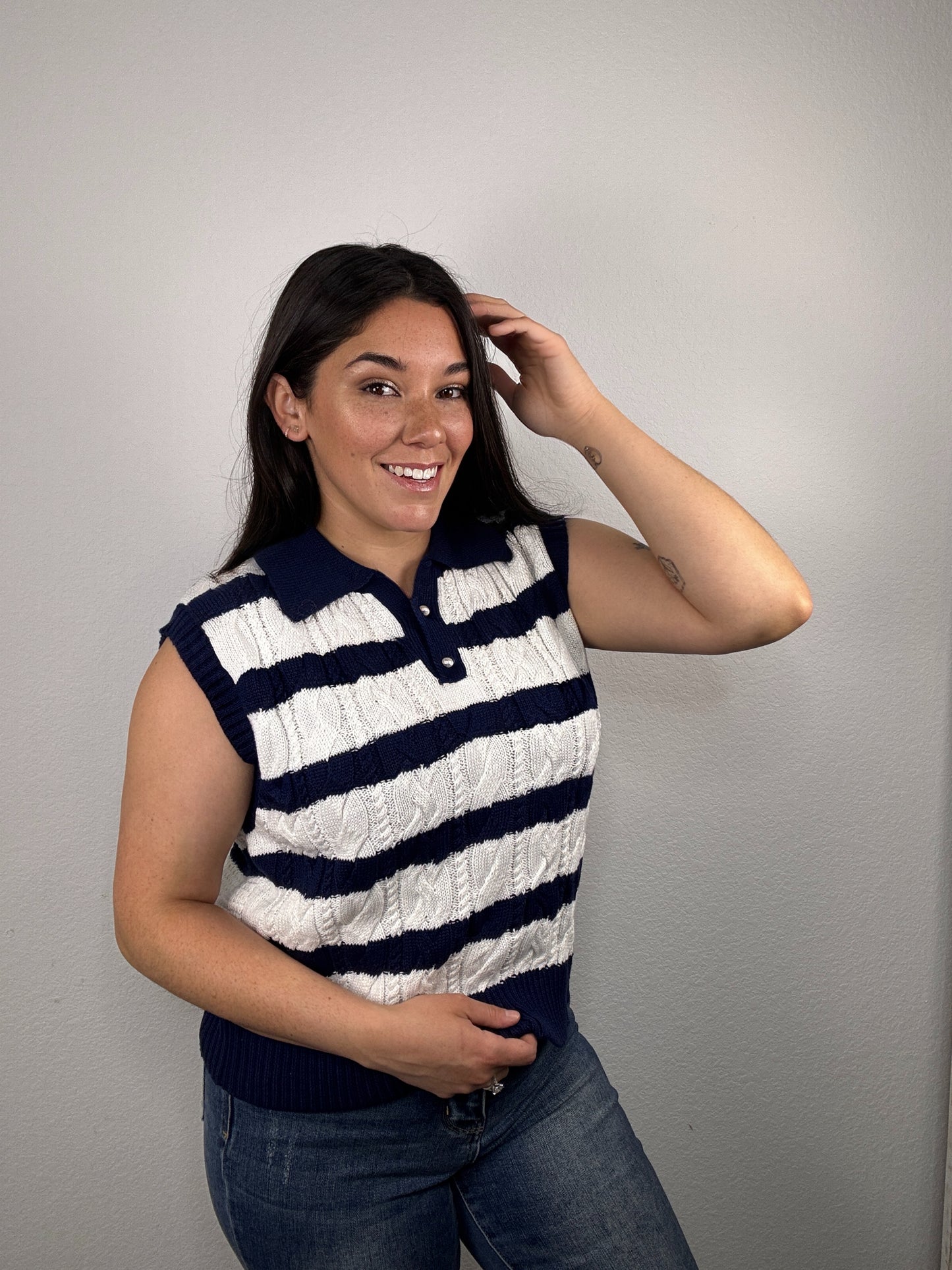 "Keep It Snappy" Top (Navy)