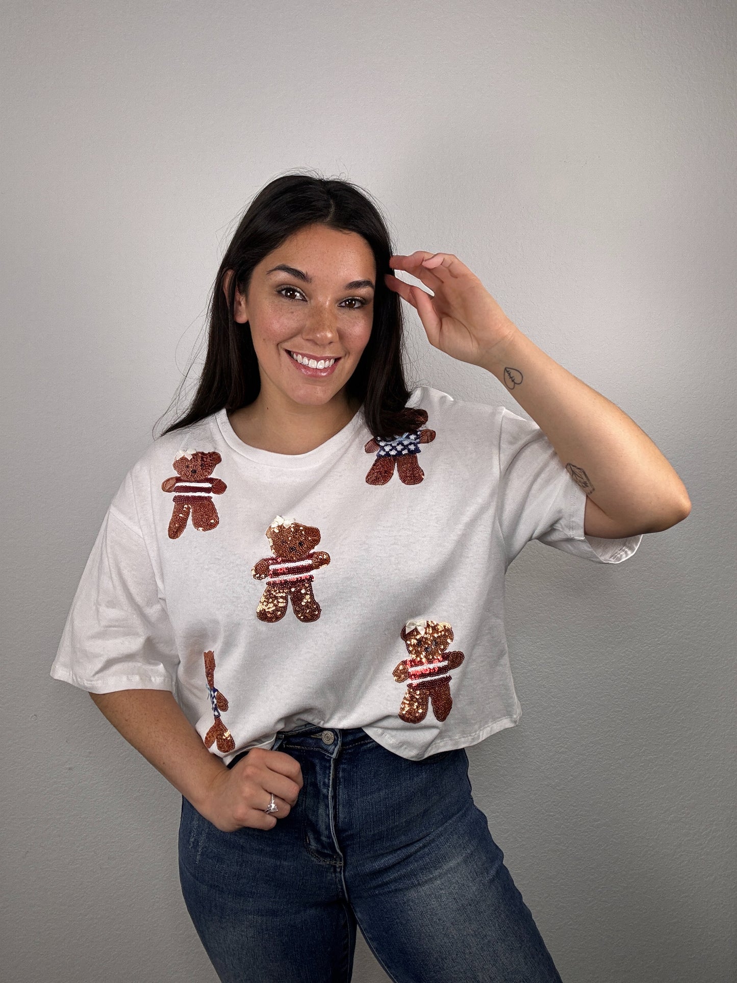 “Sparkle Patriot" Top (Off White