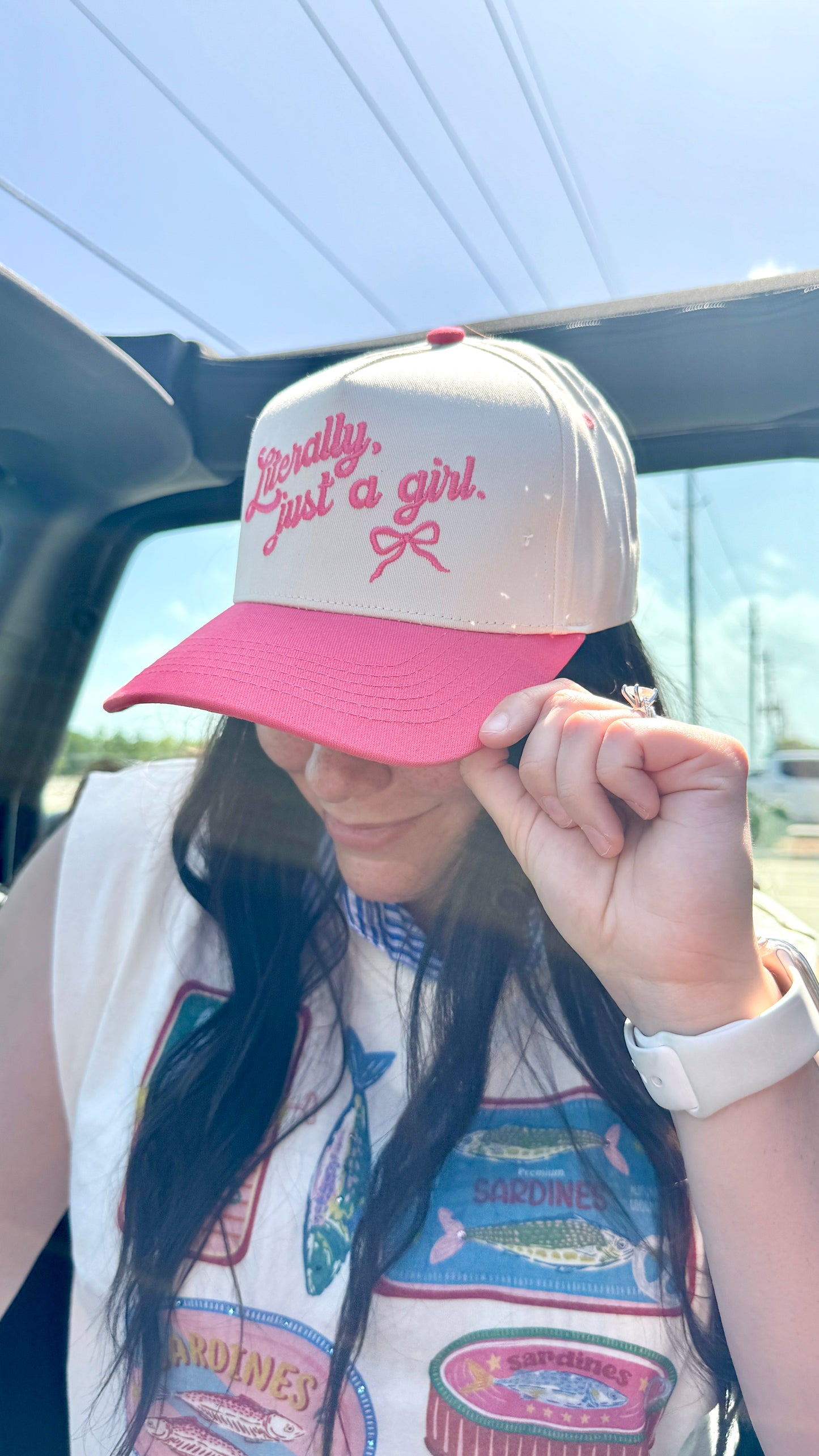 "Literally Just A Girl" Hat (Pink)