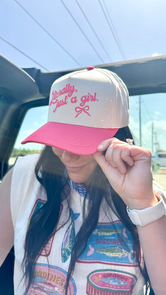 "Literally Just A Girl" Hat (Pink)