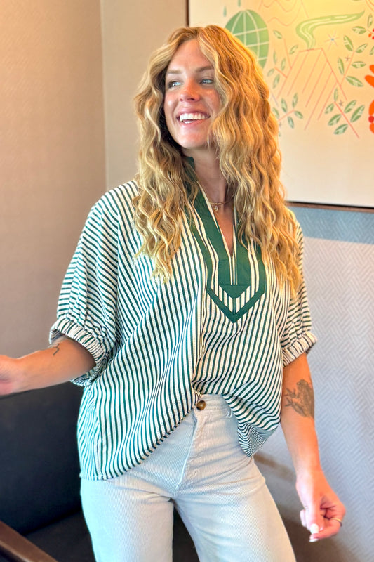 “Business Casual" Blouse (Hunter Green)