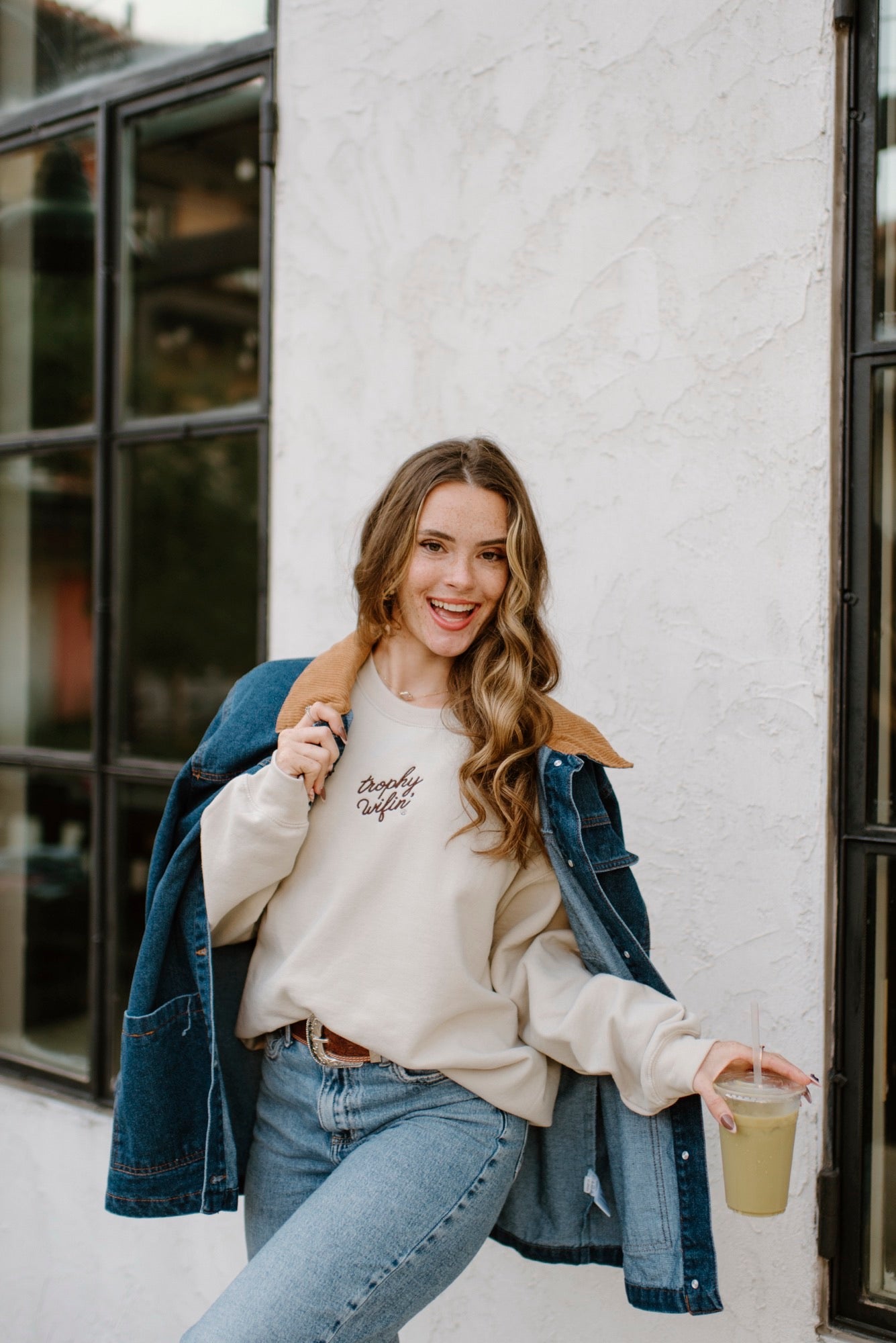 Trophy Wifin' Crewneck Sweatshirt (Tan)