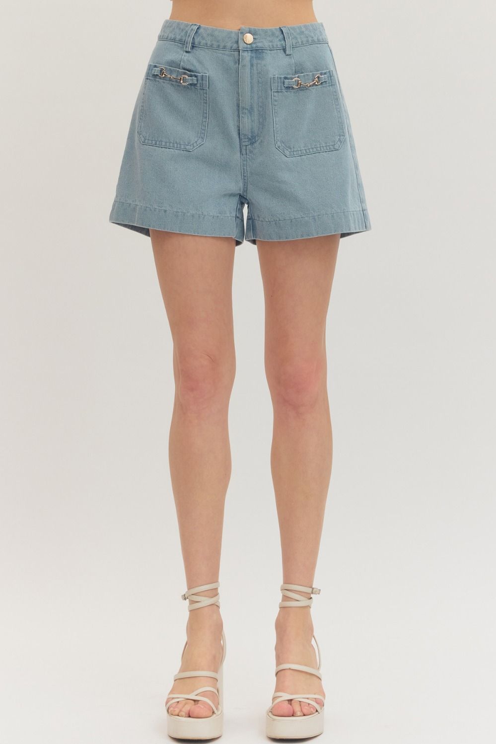 "Keep It Short" Denim Shorts (Lt Blue)