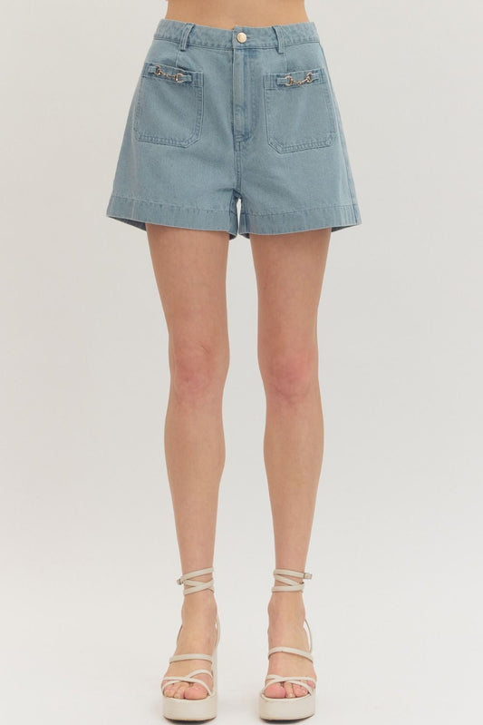 "Keep It Short" Denim Shorts (Lt Blue)
